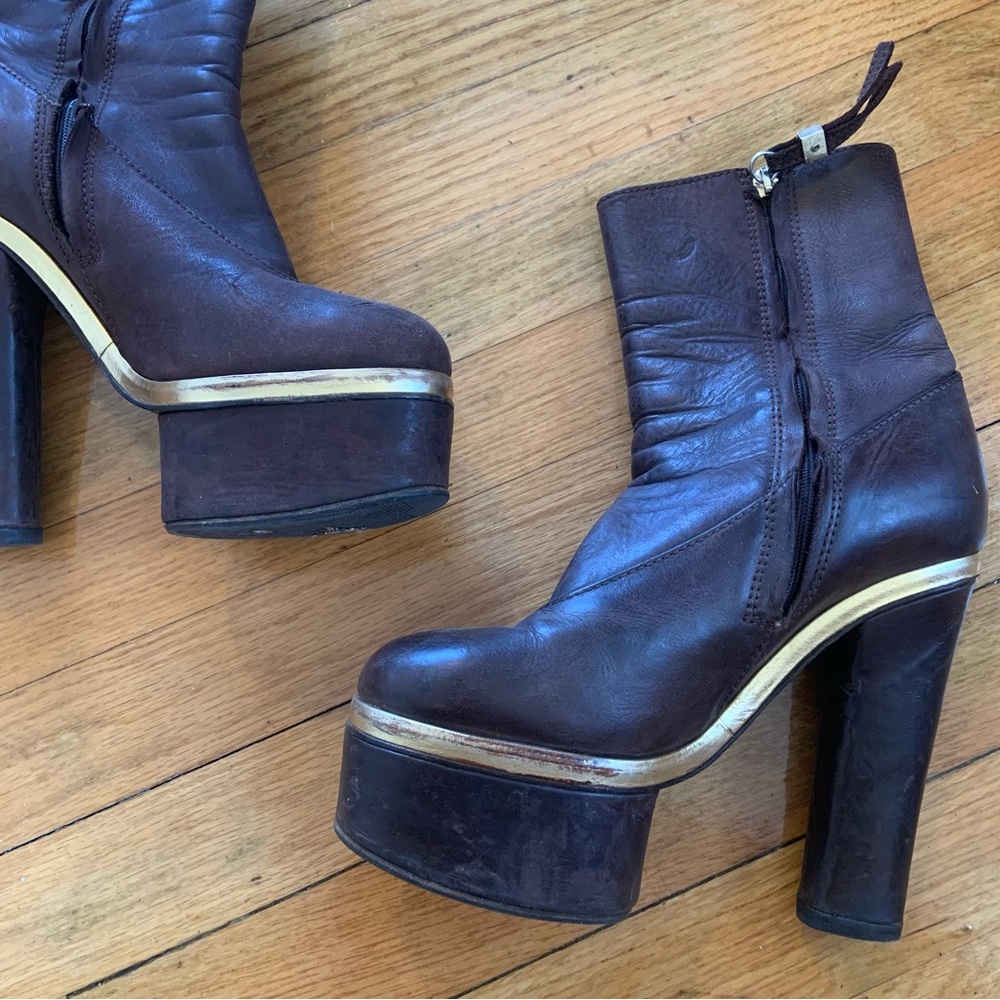 acne studios Brown Platform Boots - Picture 4 of 6